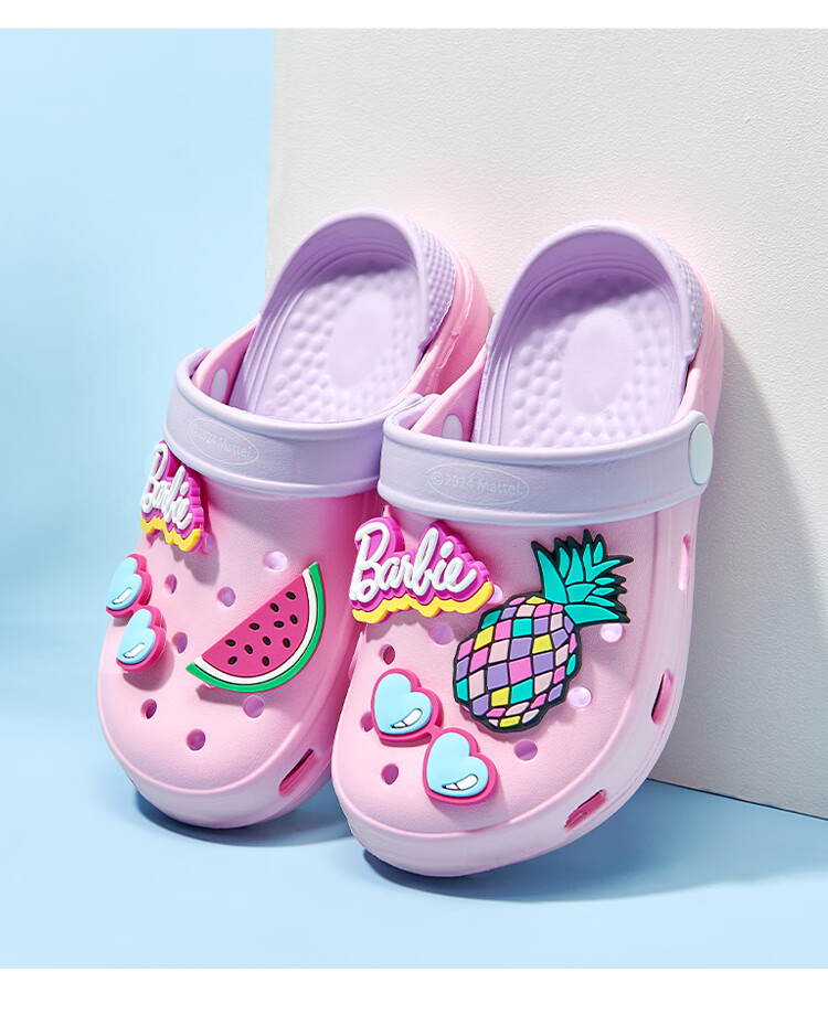 Barbie Children's Sandals, Summer Kids' Clogs, Girls' Beach Sandals, Girls' Slippers, BB240010, Pink/purple, Size 180 12