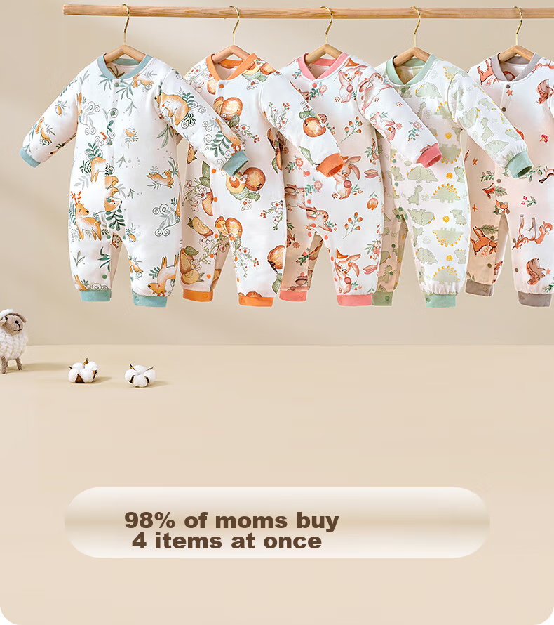 Beitaisi Baby Clothes Spring And Autumn Outfit, Infant Onesie, Pure Cotton, for Boys And Girls, Newborn, Small Age, All-Season Pajamas, Romper 45