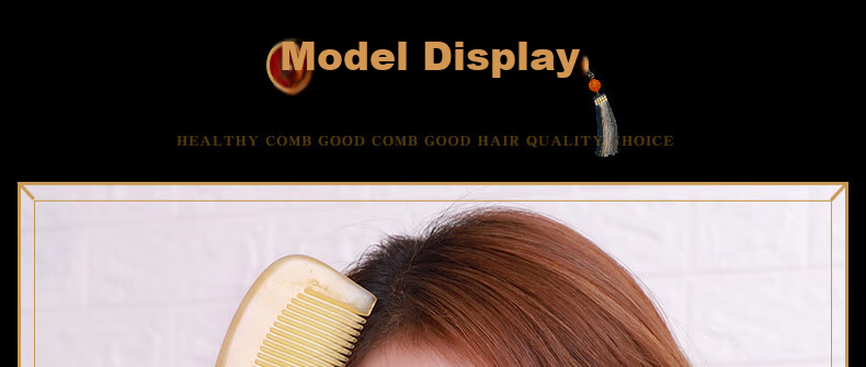 JEPPE Natural Ox Horn Comb, Detangling Comb, Hair Brush, Anti-Static Styling Comb, Gentle on Hair, Birthday Gift for Girlfriend 25
