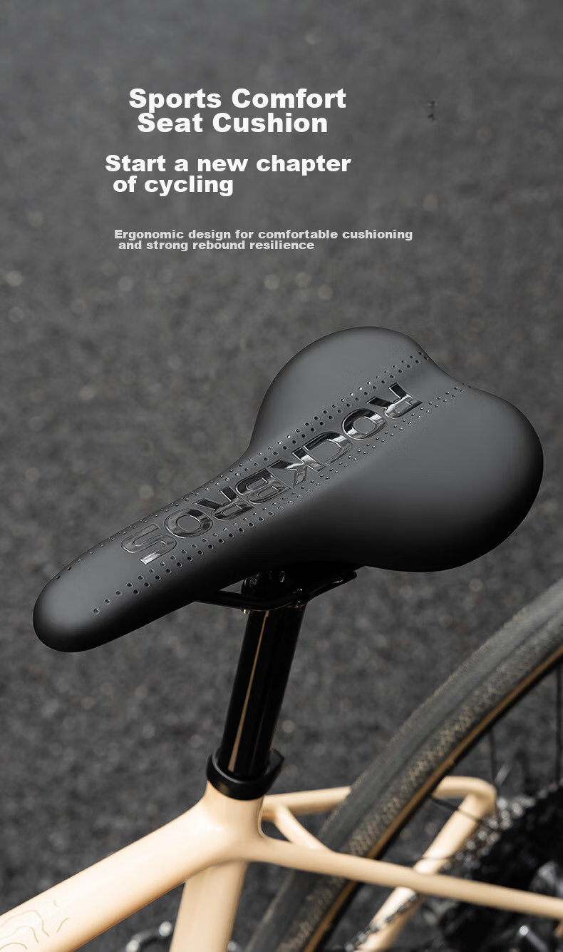 ROCKBROS Bicycle Seat Cushion Comfortable Saddle for Road And Mountain Bikes with Shock Absorption And Thickened Pad Cycling Accessory Black 1