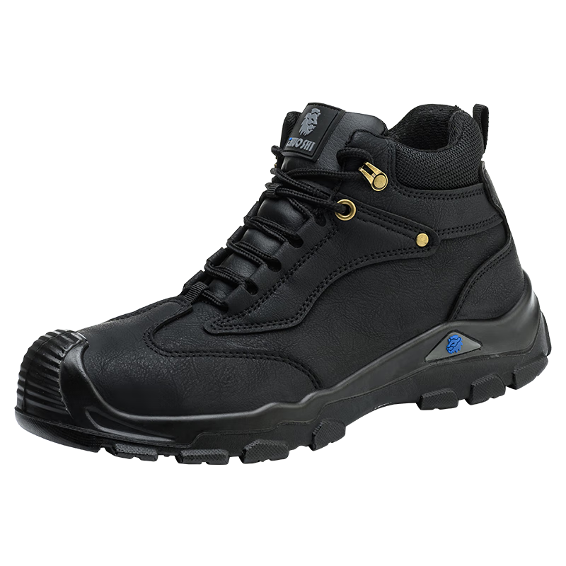LAOGUANJIA Men's Safety Shoes with Steel Toe Cap, Anti-Smashing, Puncture-Resistant, Waterproof, Oil And Acid Resistant, Solid Sole, High-Top Protective Work Functional Shoes, Size 43