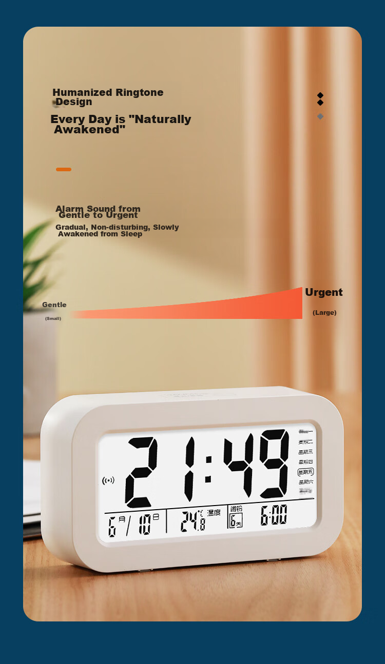 Compas Multifunctional Electronic Alarm Clock for Students, Wake-Up Device, Digital Clock, Essential for Back-To And Graduation Season, 801 Blue New Year Gift for Students And Childre 6