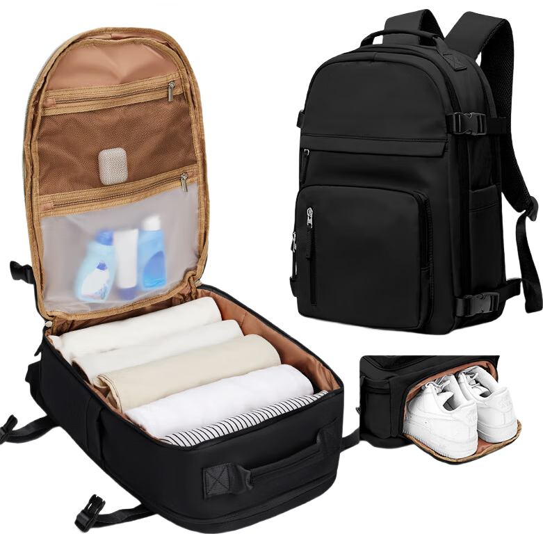 Landcase Backpack, Travel Bag for Women, Large Capacity Business Trip And Travel Bag, Luggage Bag for Men, Laptop Bag, 1548 Black