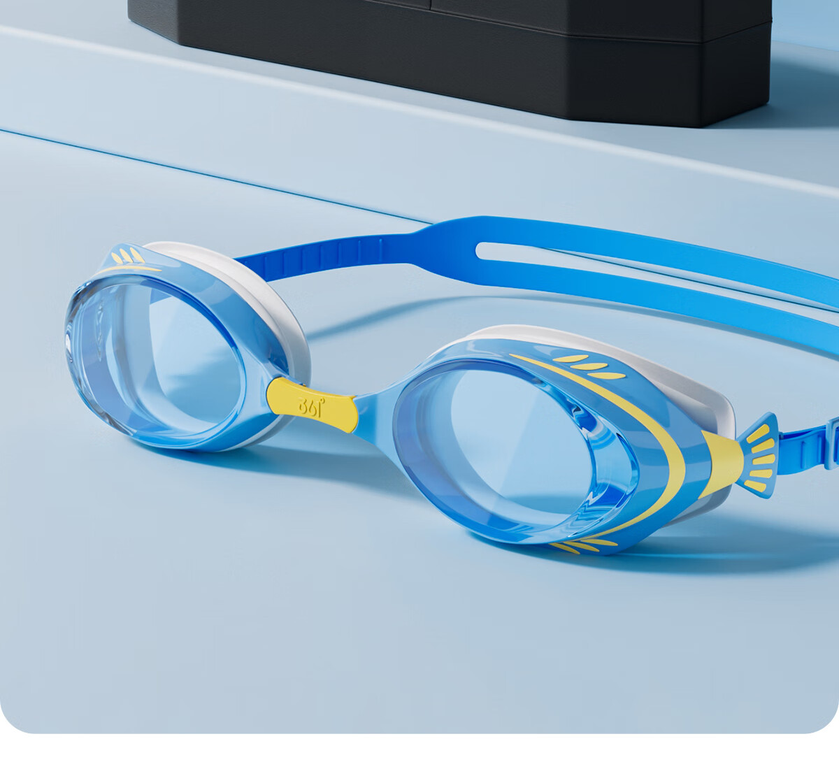 361° Children's Swimming Goggles And Cap Set, Professional Training for Boys And Girls, Diving Swimwear, Student Goggles And Cap Two-Piece Set 5