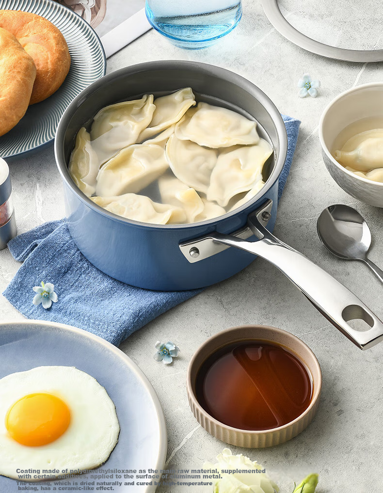 Tefal Milk Pot Star Ceramic Series Single-Person Noodle Pot Baby Food Pot with Ceramic Coating, Compatible with Gas And Induction Cooktops, Double Bottom 8