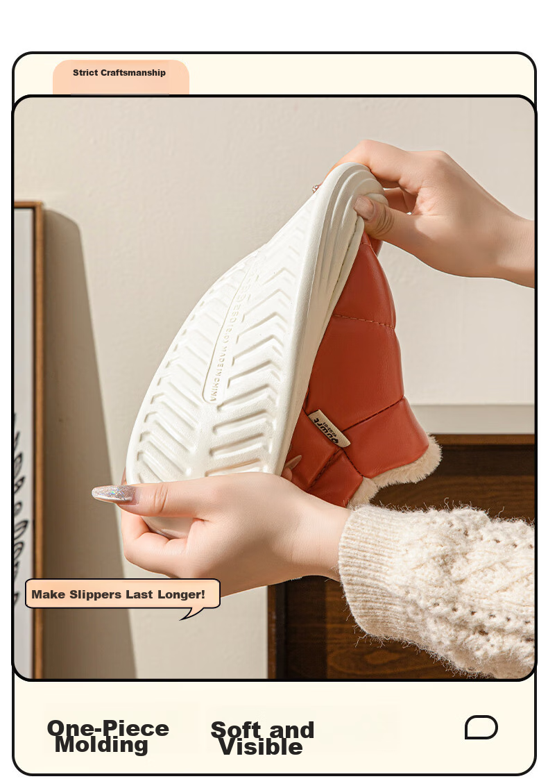 Taxiang Cotton Slippers for Men And Women, Winter Couple's Plush Warm Cotton Shoes, Outdoor Snow Boots, TS001 10
