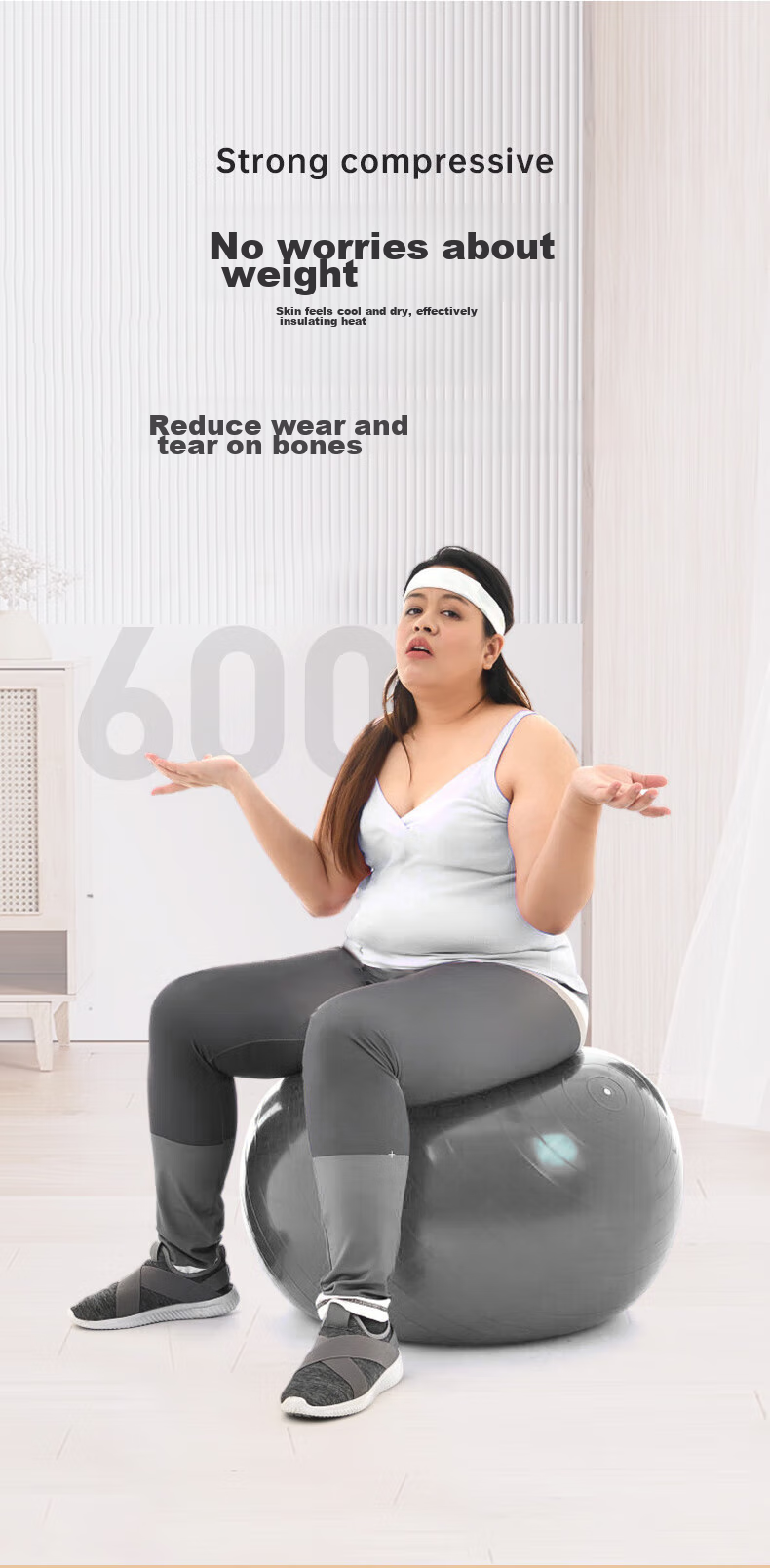 Li-Ning Yoga Ball, Fitness 75cm, Adult Training, Elastic Thickened, Professional Anti-Burst, Non-Slip, Pressure-Resistant Equipment 13