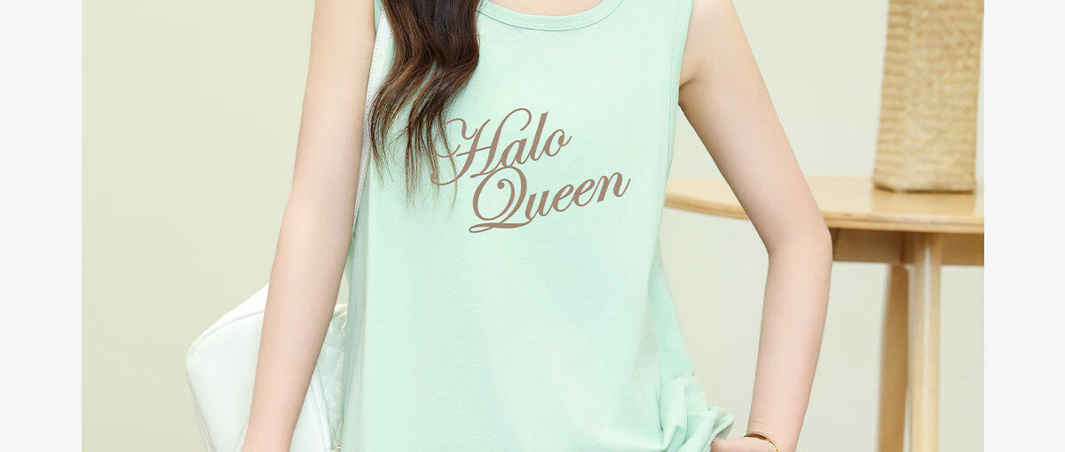 Halo Queen Women's American Style Sleeveless Tank Top Summer Casual Sports T-Shirt H142D3002 2