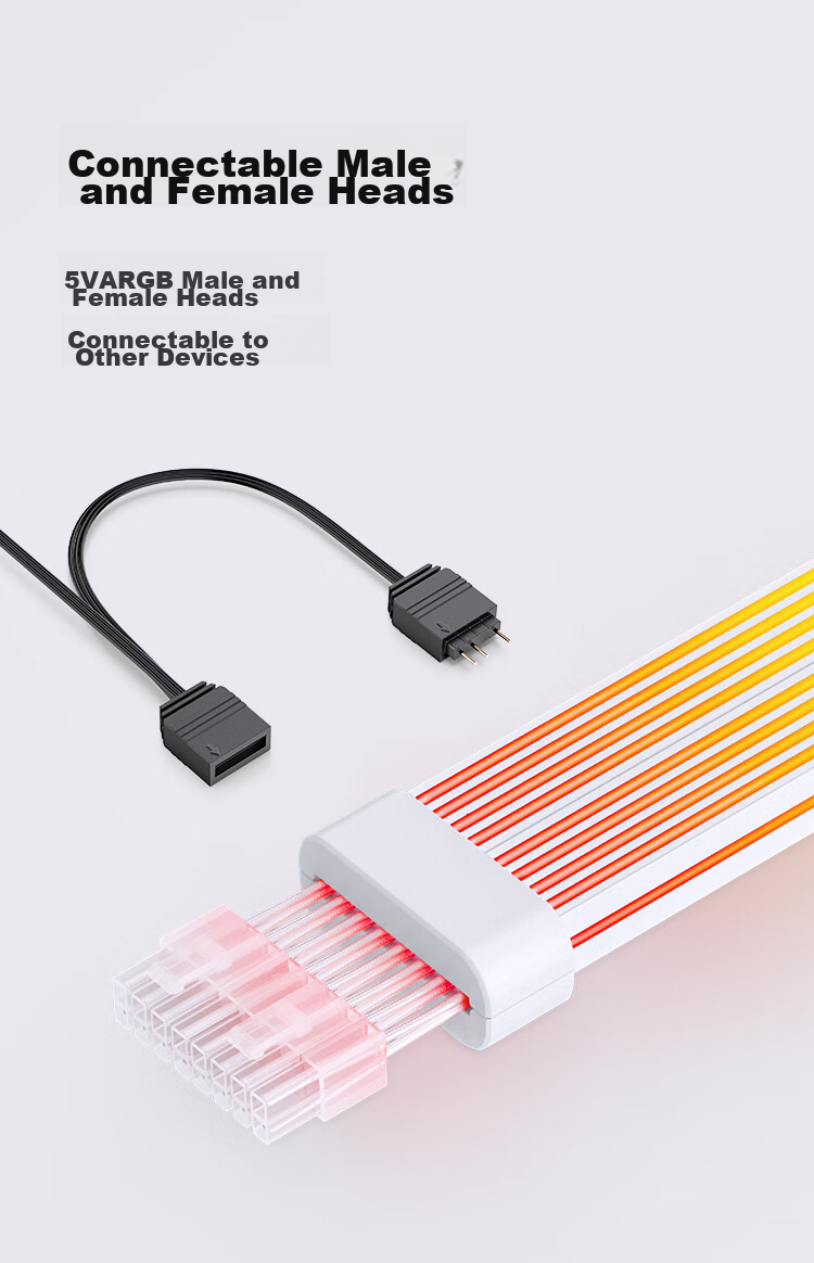 JONSBO Rainbow Bridge DY-2, 8pin*2 Graphics Card RGB Cable (Graphics Card Illuminated Extension Cord/5V ARGB Synchronized Lighting), 5