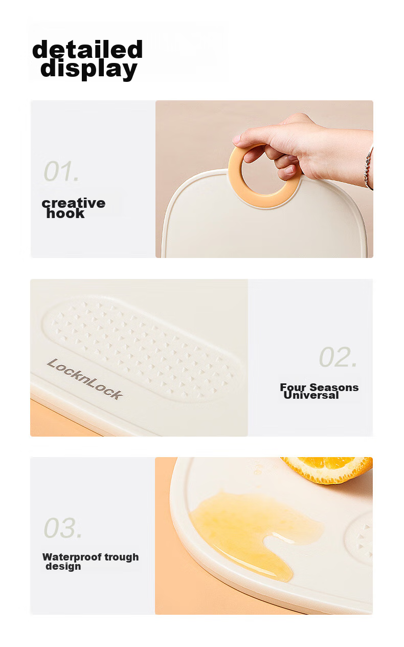 LOCK&LOCK Baby Food Cutting Board, Infant Fruit Chopping Block, Household Cutting Board, Baby Platter, Children's Kitchen Double-Sided Plastic Cutting Mat 9