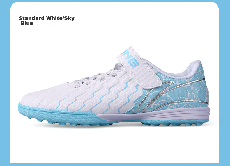 Li-Ning Children's Soccer Shoes for Ages 6-12, Molded Studs TF Professional Training Shoes for Elementary School Students, Big Kids Boys And Girls Velcro Sneakers Size 31 31