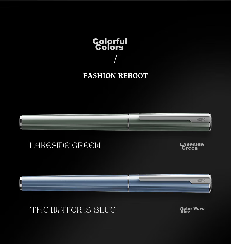 HERO Fountain Pen, Zhenpin Series Light Luxury Ink Pen, Water Wave Blue Ink Gift Box, High-End Signature Pen for Women, Gift for Leaders And Teachers, Exquisite Present 15