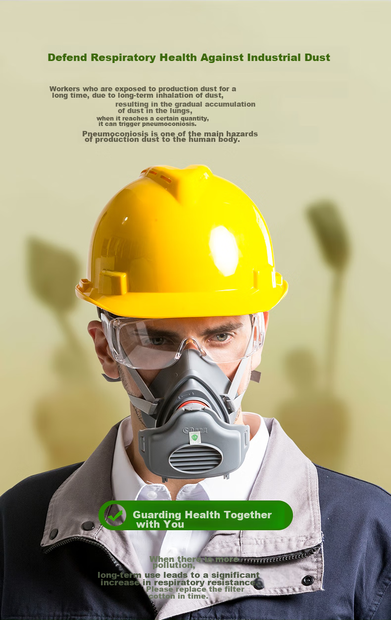 Baoweikang 3700 Dust Mask, KN95 Dust Mask, Breathable Industrial Dust Grinding Renovation Cement Coal Mine Special Mask, Labor Protection Woodworking Anti-Dust Face Mask (1 Set + 1 Filter Cotton) 4