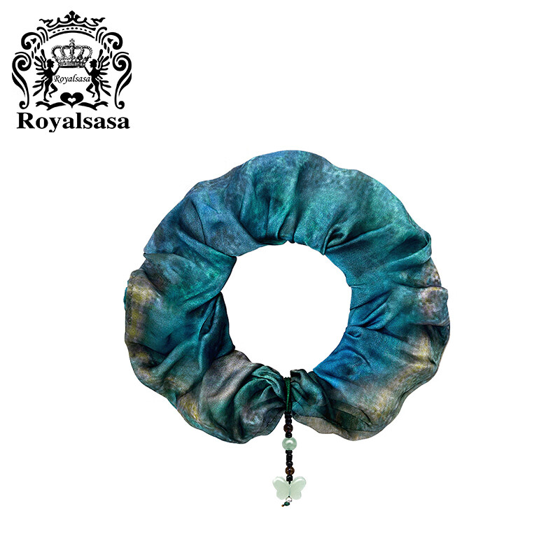 Royal Sasa Christmas Gift Hair Accessory Dark Pattern Satin Artistic Hair Flower High-End Sweet Handmade Large Scrunchie Hair Tie