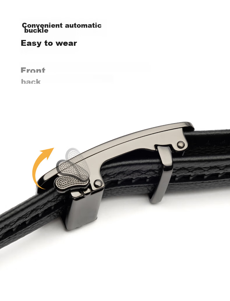 Aokang Men's Automatic Buckle Belt, Top-Grain Leather Waistband, Birthday Gift for Young And Middle-Aged Me 6