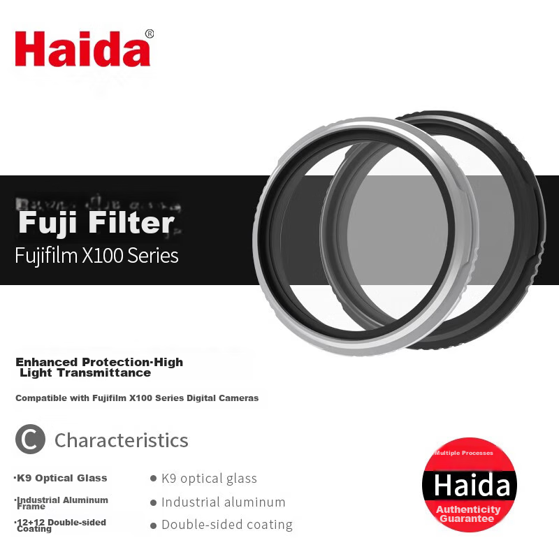 Haida NanoPro Fuji X100V/X100VI Filter, UV Filter Protector, Neutral Density Filter, Specialized for Fuji X100 Series Cameras, Black
