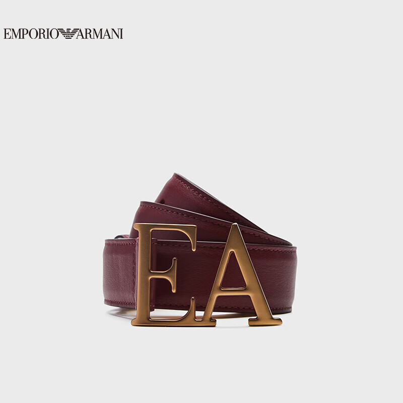ARMANI EMPORIO ARMANI [Gift] Leather Belt EA, Women's Color-Block Belt Gift Box Present