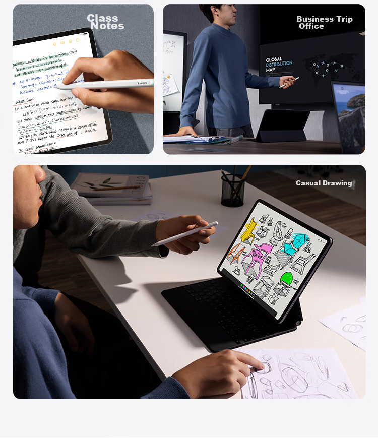 BASEUS Capacitive Stylus for IPad, Touch Pen [Magnetic Bluetooth Premium] Compatible with IPad Pro/Air8/Mini7/iPad11 Tablet Touch Screen Writing Stylus Apple Pencil Pro 10