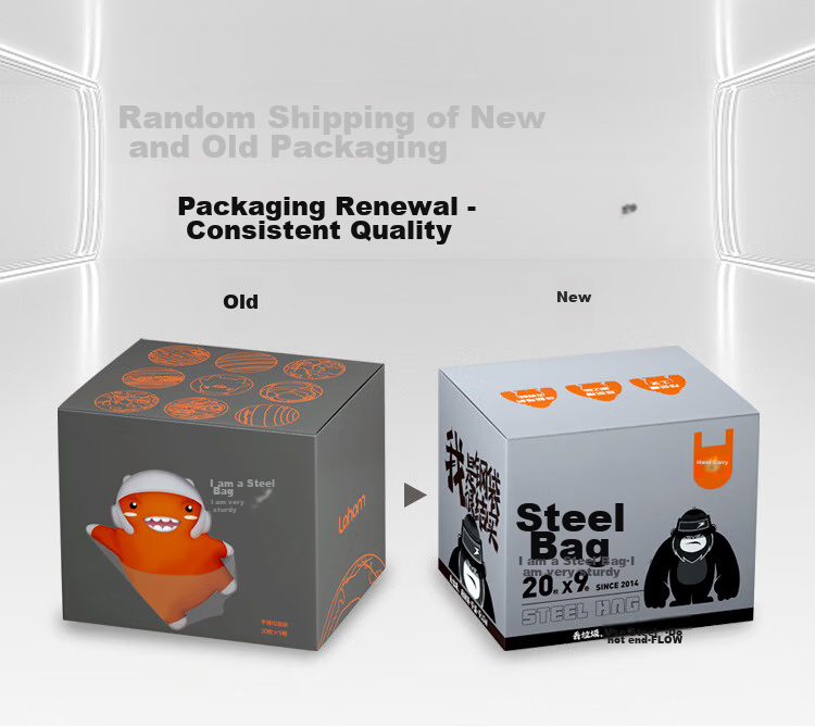 Lahong Steel Bag Vest Garbage Bags, Silver, 45*60cm, 180 Pieces, 1 Mil Thickness, Household Thickened Handheld Plastic Bags, Kitchen Medium Size 1