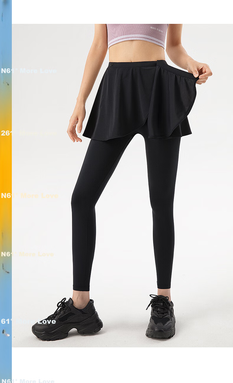 361° Yoga Pants, Skirt Cover-Up, Anti-Exposure, One-Piece Outer Layer, Sports Hip-Covering Skirt, Short Yoga Skirt, Running Skirt Cover-Up 18