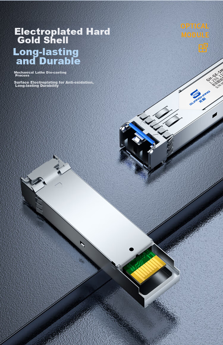 Guanghang Gigabit Optical Module SFP Optical Module 1.25G Single-Mode Optical Module Single-Mode Single-Fiber 1310nm/1550nm, 3KM, LC Interface One Pair GH-GE 6