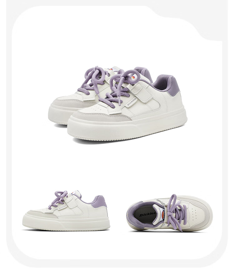 Dickies Children's Canvas Shoes, New Spring And Summer Style for Girls, Casual Shoes with Fleece Lining, Comfortable Training Shoes for Older Kids, Lightweight Versatile White Sneakers for Students 34
