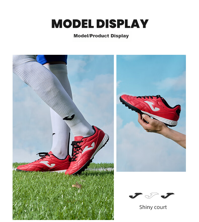 JOMA Soccer Shoes for Children, TF Turf Cleats for Boys And Girls, Youth And Elementary School Students, Non-Slip And Wear-Resistant Football Training Shoes, Red, Size 38 5