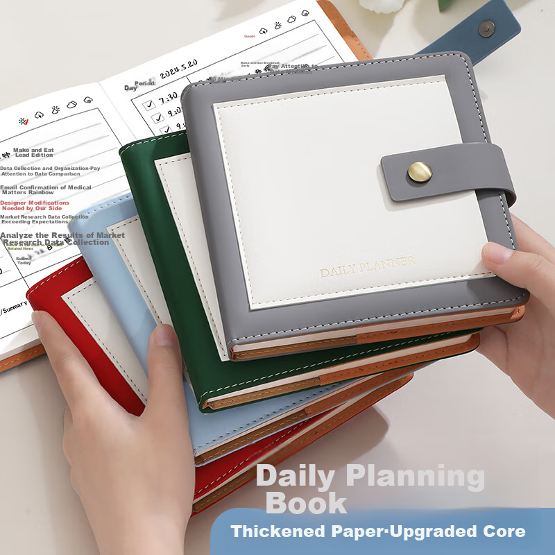 Jiaranheng Daily Planner, Square Notebook, Portable Stationery, Mini Pocket Notebook, Schedule Book, High-Quality Time Management, Self-Discipline Check-In Work And Study Notebook, Gray