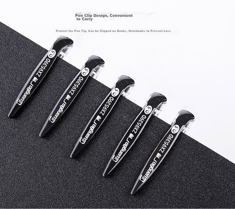GuangBo Gel Pen Signature Pen, 0.5mm Black Bullet Tip, Soft Grip, Pull-Cap, Classic Office Business Signature Pen Stationery, Pack of 12, ZX9009D 18