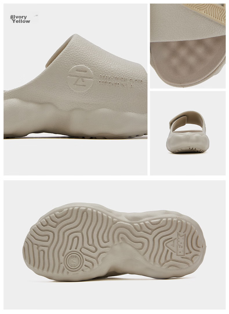 PEAK Taiji Cloud Slippers for Men, Summer Velcro Outdoor Wear, Thick Sole Soft Elastic Casual Couple Sports Slippers ET23027L 25