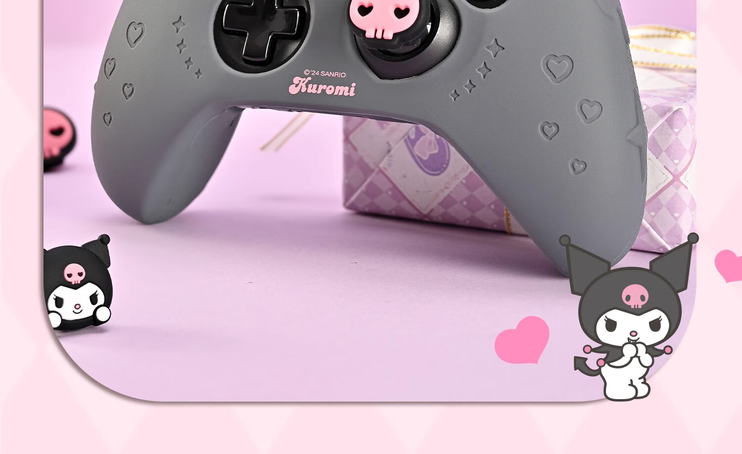Jixiang XBOX Controller Protective Case, Kuromi Official Silicone Shell, Non-Slip And Sweat-Resistant Soft Case, Cute Cartoon Design, Compatible with Joysticks, Game Console Accessory 14