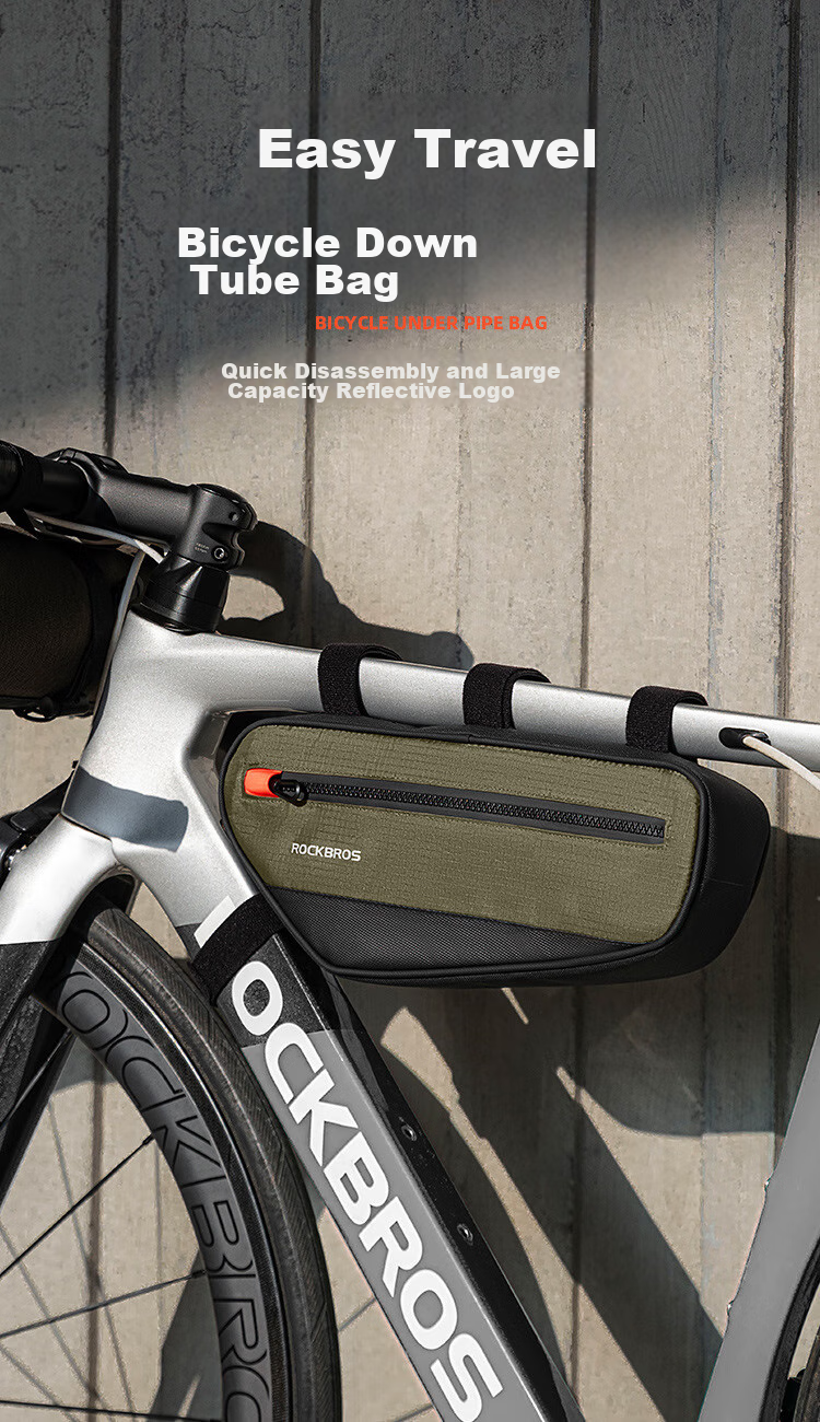 ROCKBROS Bicycle Bag, Triangle Bag, Top Tube Bag, Bottom Crossbar Bag, Storage for Road Bikes And Mountain Bikes, Commuter Cycling Equipment, Black 1