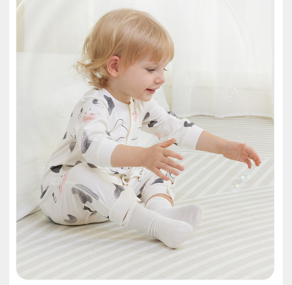 YEEHOO Baby Clothes All-Season Onesie for Boys And Girls, Long-Sleeve Romper, 7A Antibacterial Newborn Clothing 12