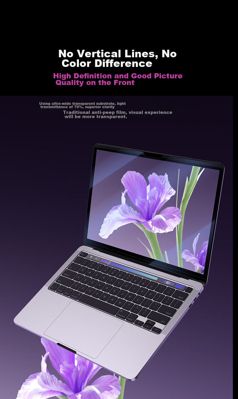 BIAZE Privacy Screen Protector for Apple Macbook Air/Pro, 13.3-Inch Laptop Screen Magnetic Anti-Peeping Film, Detachable Privacy Protection Film, Universal Easy-To Scratch-Resistant 8