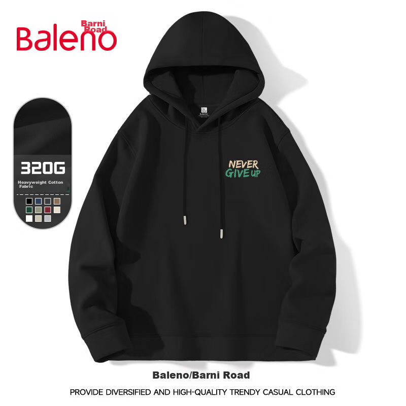 Baleno Hooded Sweatshirt for Men, Spring And Autumn Student Fashion Casual Loose Jacket, Simple Versatile Pullover Top 22