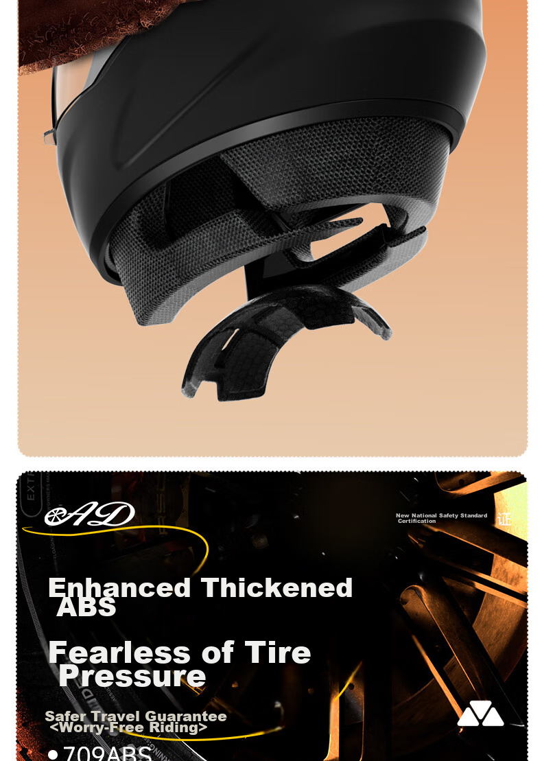 AD New National Standard 3C Certified Electric Vehicle Helmet for Men And Women, All-Season Battery-Powered Scooter Safety Helmet, Men's Winter Anti-Fog Warm Neck Gaiter Full-Face Helmet, Class A Motorcycle Helmet, 176 Matte Black 8