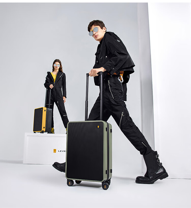 LEVEL8 Luggage Trolley Suitcase Carry-On 20-Inch for Men And Women Students, Stylish Tianshengduoman Series Travel Case Gree 10