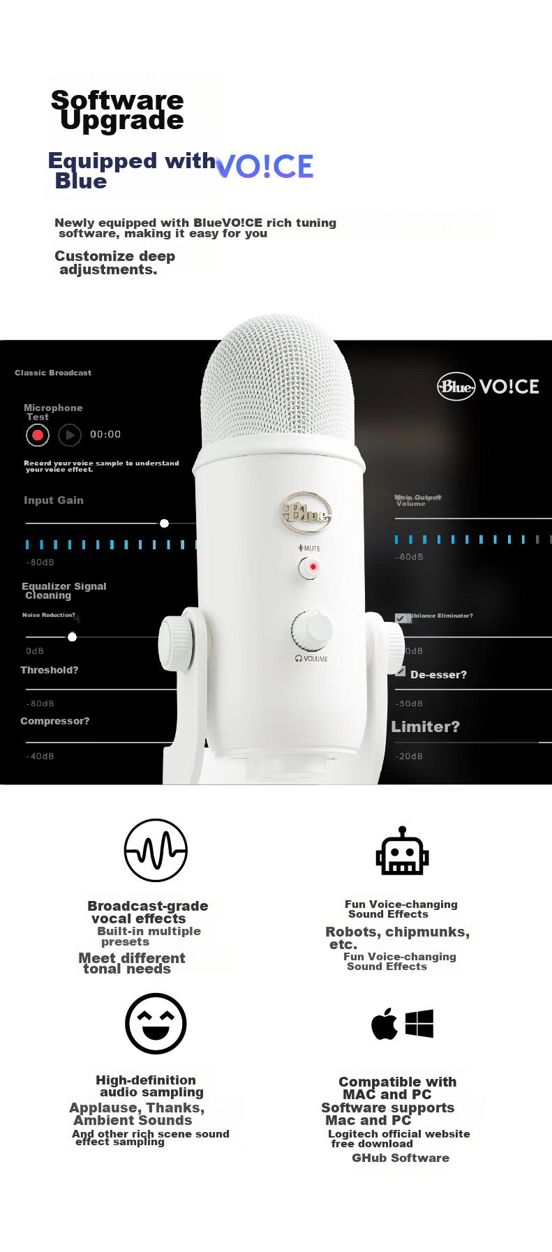 Logitech Yeti GX Gaming Microphone, USB Dynamic RGB Microphone, Professional Karaoke Recording Microphone, Laptop And Mobile Phone Gaming Microphone, Live Streaming Microphone for Internet Celebrities 9