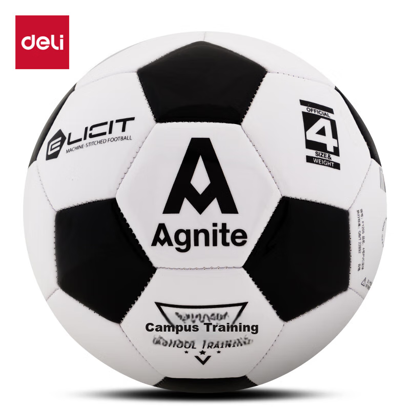 Deli No. 4 Soccer Ball for Children, Students, Teenagers, Competition Training, PVC Machine-Stitched Exam Football