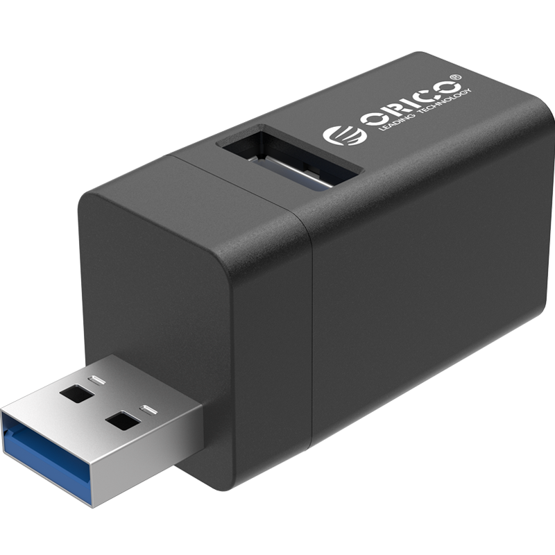 ORICO USB Hub MINI, Three-Port Expansion Dock, Direct Plug-In Multi-Interface Adapter, Black