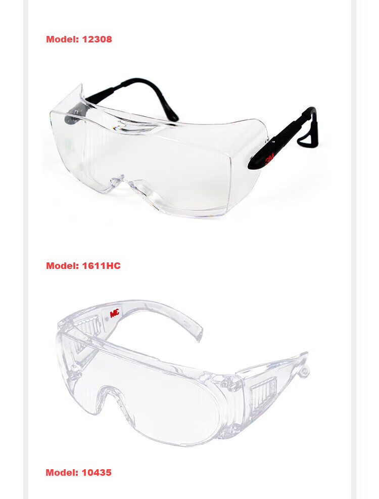 3M Safety Goggles, Cycling Windproof Dustproof Protective Glasses, Industrial Cutting Anti-Grinding Splash Impact Protection 10434, 1 Pair 9
