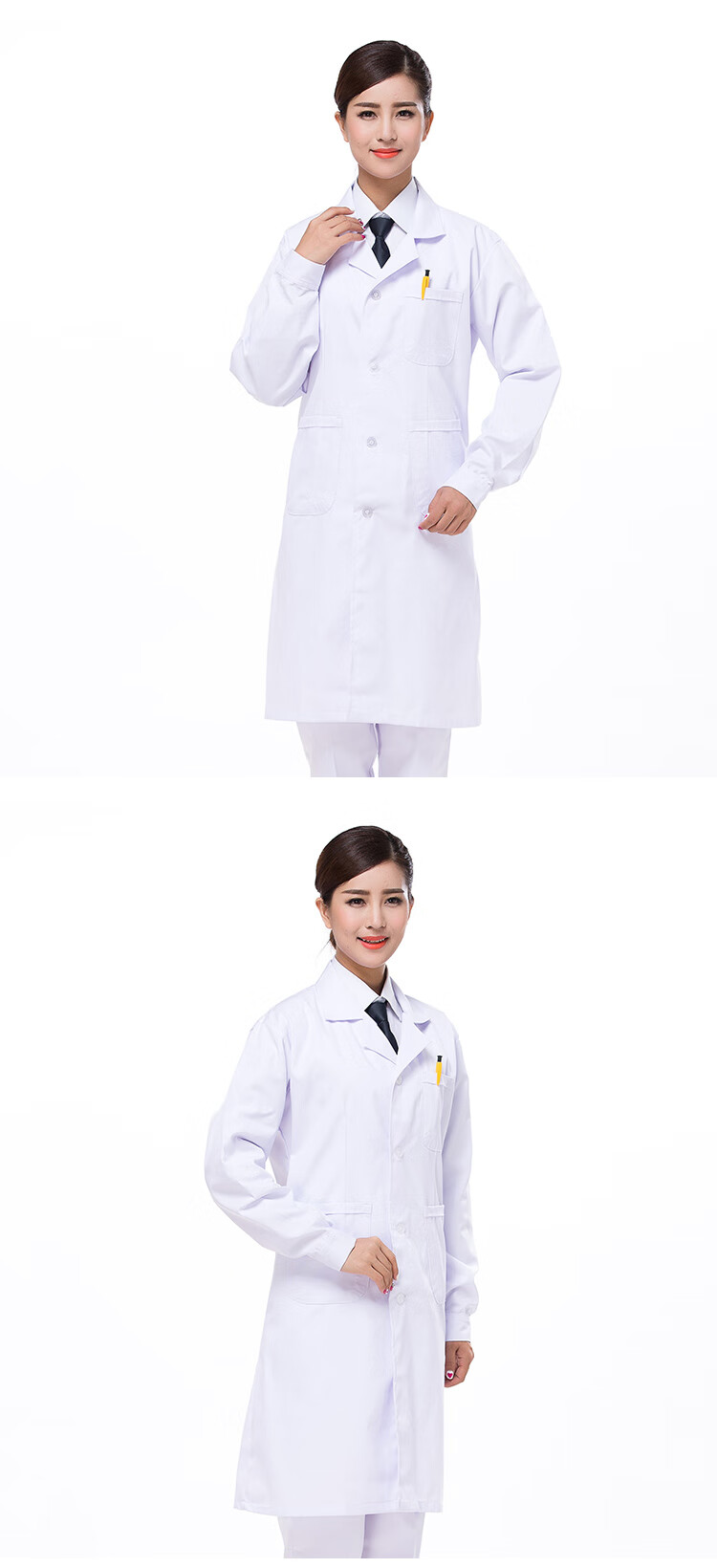 HIARMNODD Spring Autumn Long Sleeve White Lab Coat 1 Piece Dustproof Stain-resistant Protective Workshop Workwear LW-004-005 Men's White Western Collar Long Sleeve M 8