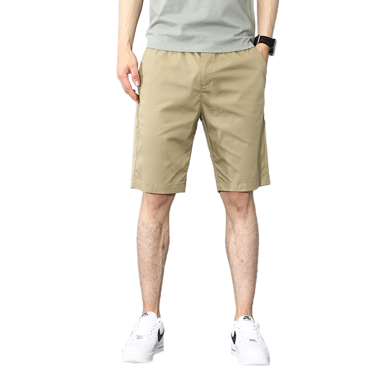 ROMON Casual Shorts for Men, Summer Business Pants, Cotton Stretch Breathable Five-Point Shorts, Sports Pants, Men's Clothing LM112 Black 30