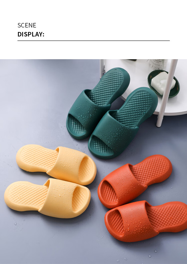 GUOLUOFEI Slippers, Comfortable for Stepping on Poop, Summer Indoor Use, Bathroom Soft Sole, Large Size Unisex Sandals, Green, Size 37-38 10