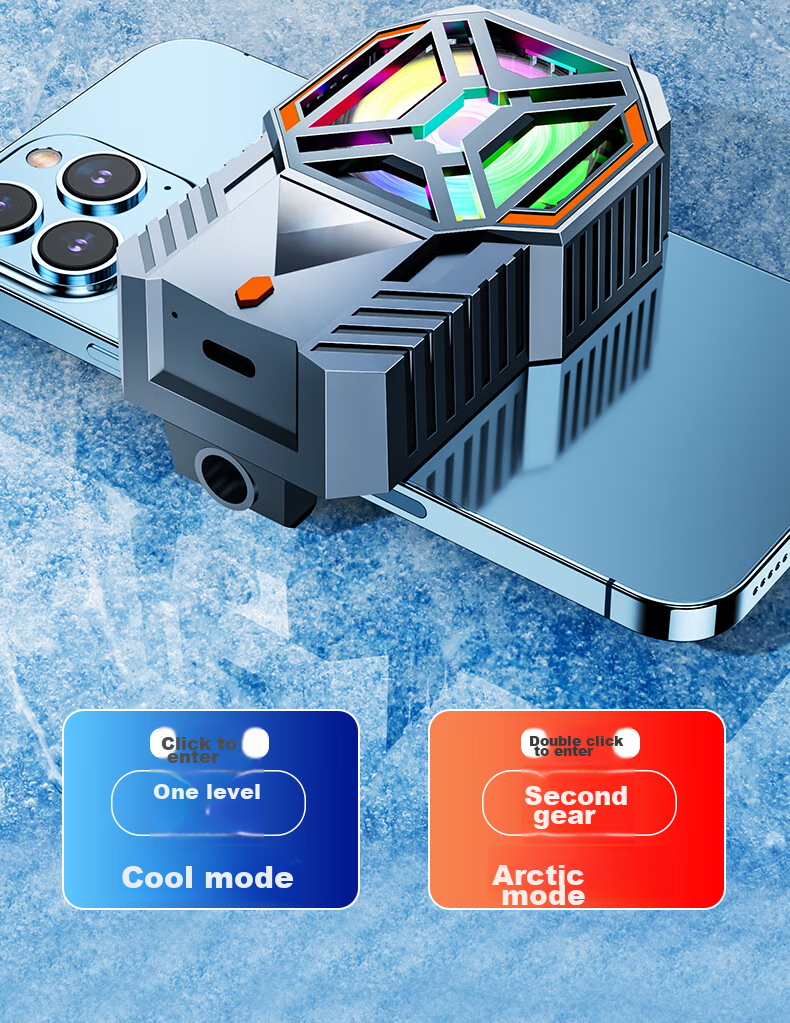 Masentek DY28 Phone Cooler, Semiconductor Magnetic Back Clip Dual-Use, RGB Lighting Effects, Noiseless Cooling, Suitable for Huawei And Apple, E-Sports Grade Strong Cooling, Specially Designed for Mobile Games 9