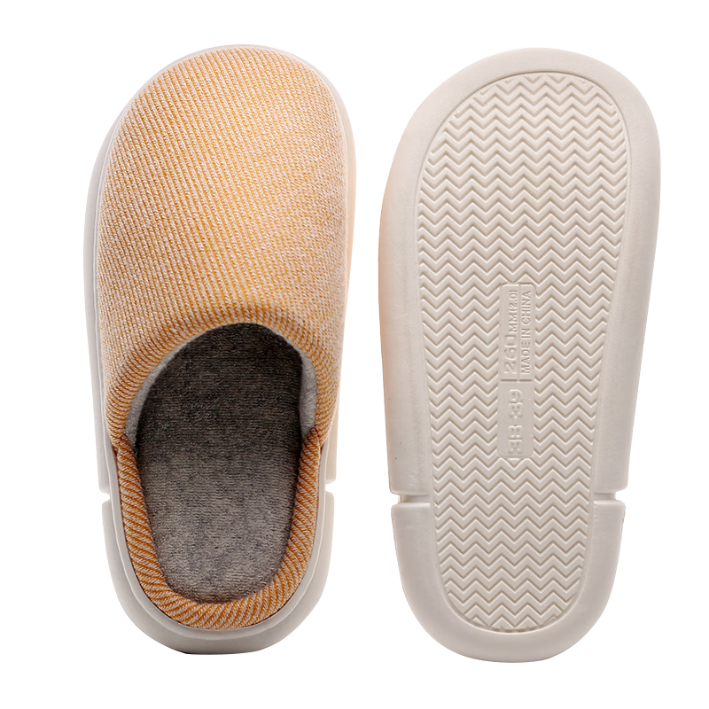GUOLUOFEI Home Slippers, Indoor Floor Linen-Covered Head Couple Non-Slip All-Season Slippers for Men And Women, Light Green, Size 36-37