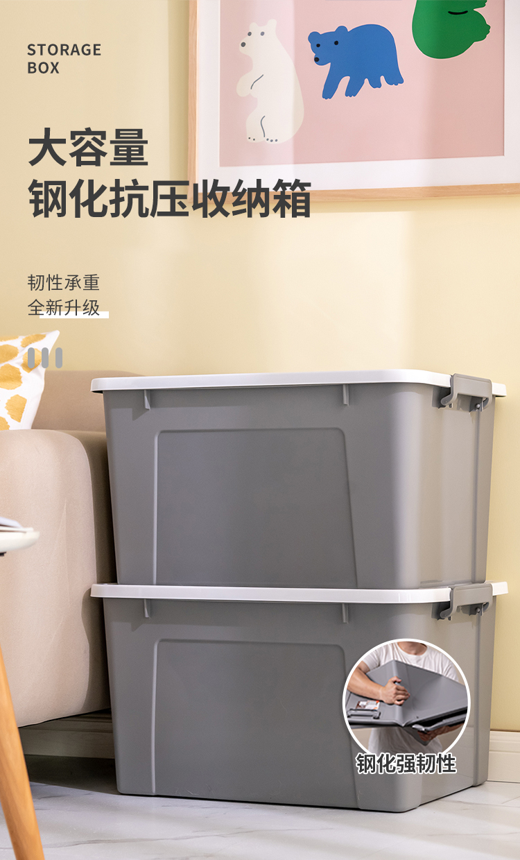 持平史低，钢化抗压：Citylong禧天龙 加厚抗压高韧性收纳箱 65L 39.9元 值值值-买手聚集的地方