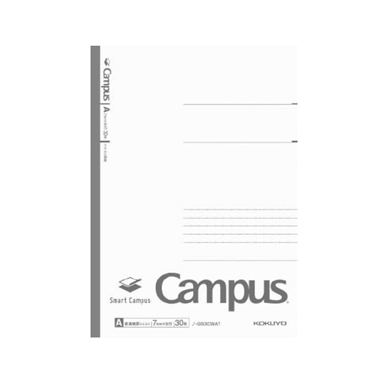 KOKUYO Imported Smart Campus Wirebound Notebook, 7mm Dotted Lines × 30 Rows B5/30 Pages Gray 1 Book NO-GS3CWAT