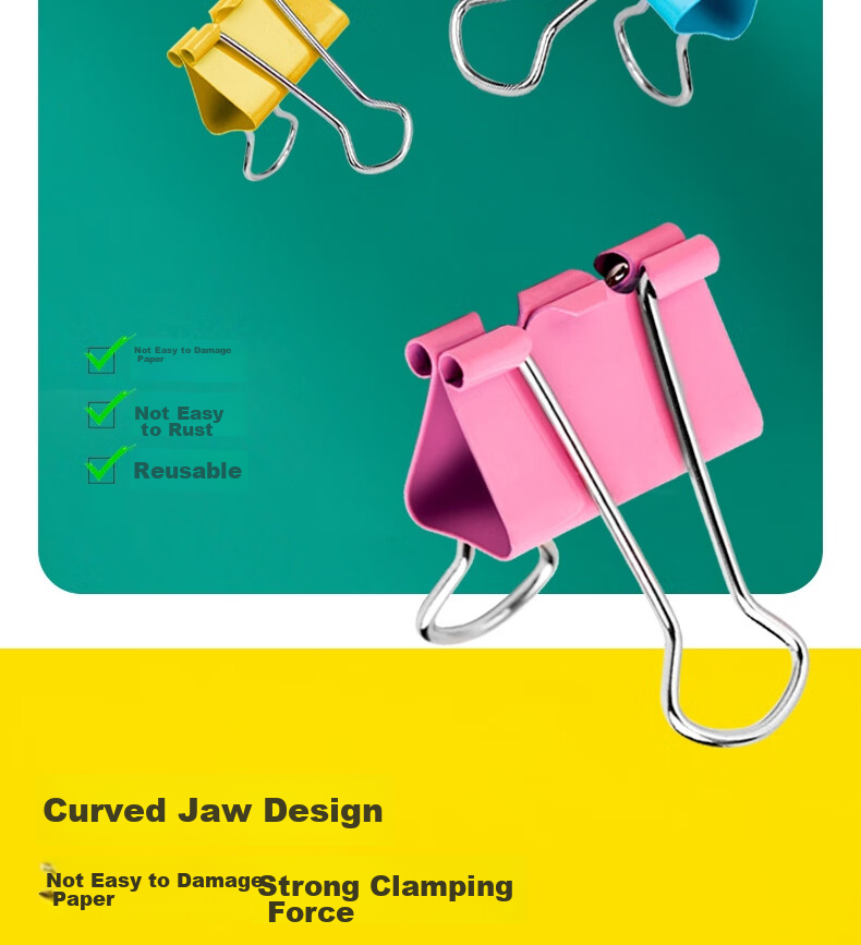 Deli 96 Pieces 25mm Colorful Binder Clips, Large Bucket of Clips, No. 4 Medium Swallow Clip, Office Supplies, 96 Pieces/tube, 8554-D 10