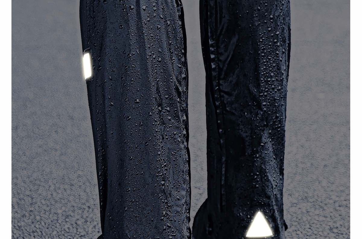 BWNK High-Top Rain Boot Covers, Waterproof Non-Slip Thickened Rubber Sole Wear-Resistant Outdoor Cycling Shoe Covers Rain Boots L Black 8